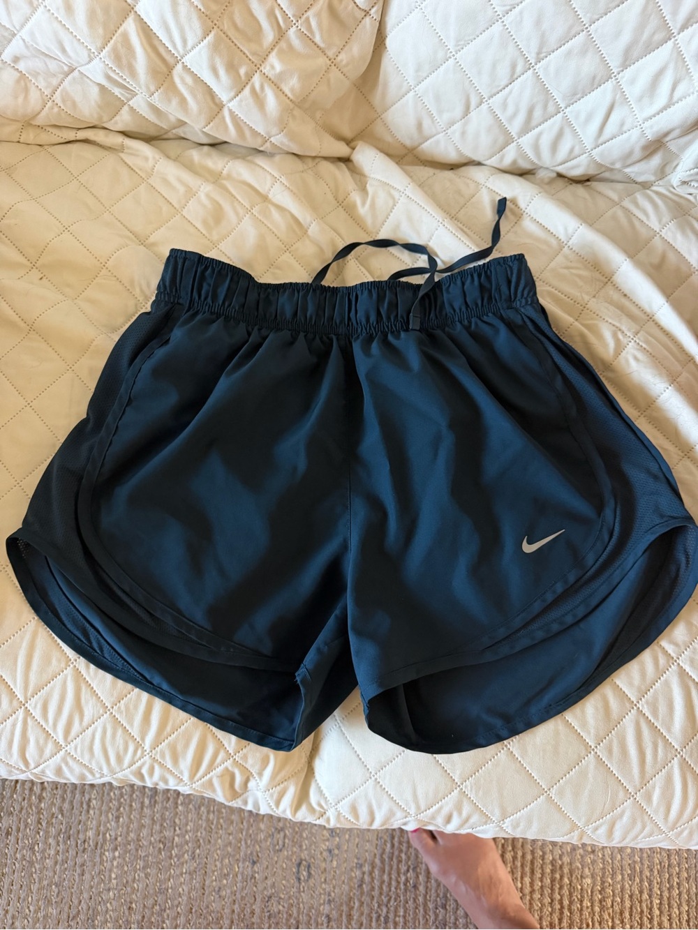 Nike Women's Black Athletic Running Shorts with Reflective Swoosh